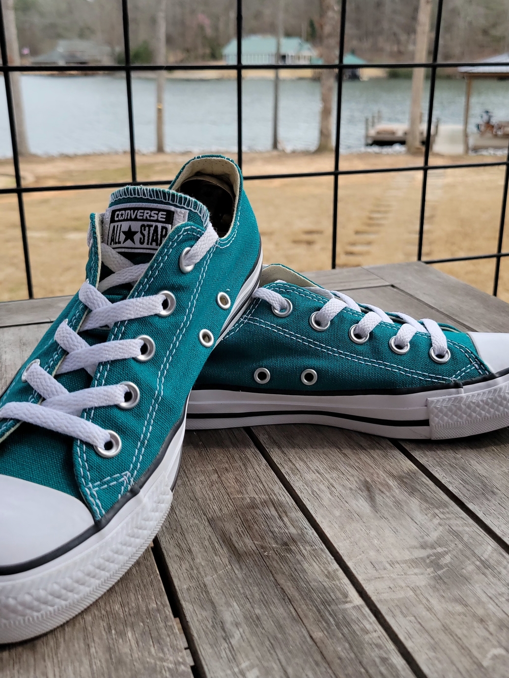 Converse Chuck Taylor Canvas Low Top Teal Sneakers Unisex Womens Sz. 6 - Picture 5 of 7